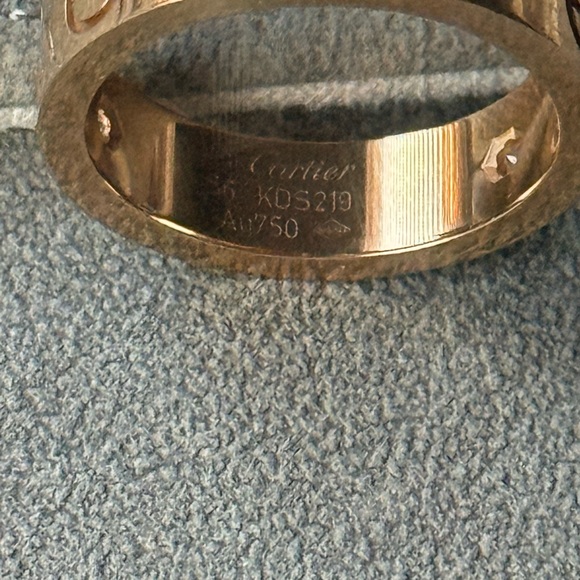 Authentic Cartier Gold Love Ring with 3 Diamonds - Picture 7 of 7